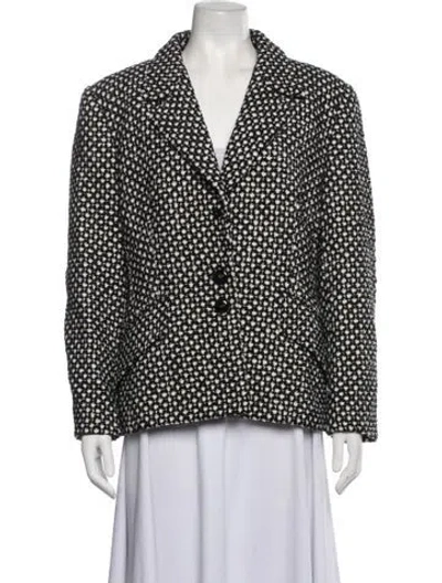 Pre-owned Escada Tweed Pattern Blazer In Blue
