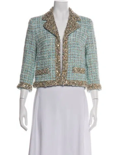 Pre-owned Escada Tweed Pattern Blazer In Multicolor