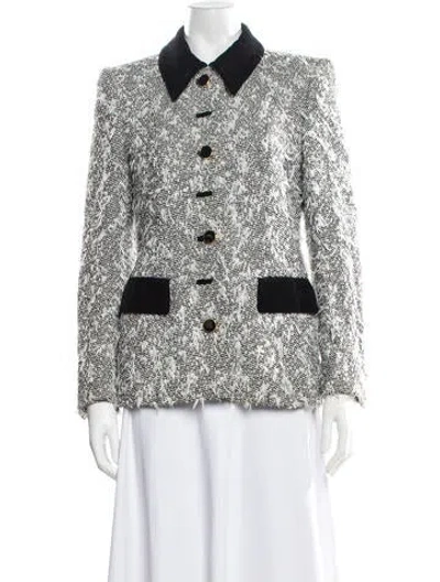 Pre-owned Escada Tweed Pattern Blazer In Multicolor