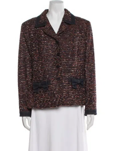 Pre-owned Escada Tweed Pattern Blazer In Multicolor
