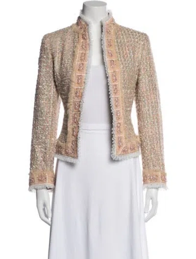 Pre-owned Escada Tweed Pattern Blazer In Neutral