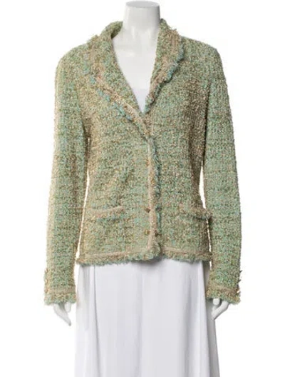 Pre-owned Escada Tweed Pattern Blazer In Neutral