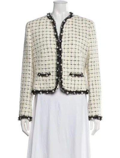 Pre-owned Escada Tweed Pattern Blazer In Neutral