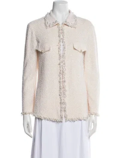 Pre-owned Escada Tweed Pattern Blazer In Neutral
