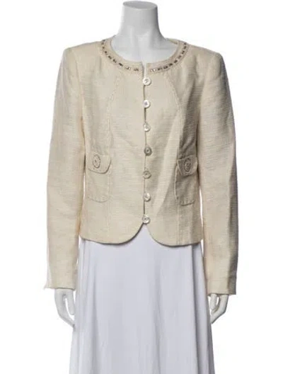 Pre-owned Escada Tweed Pattern Blazer In Neutrals