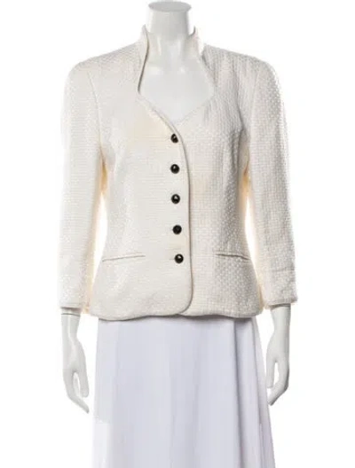Pre-owned Escada Tweed Pattern Blazer In Neutrals