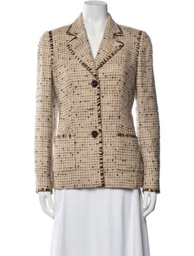 Pre-owned Escada Tweed Pattern Blazer In Neutrals