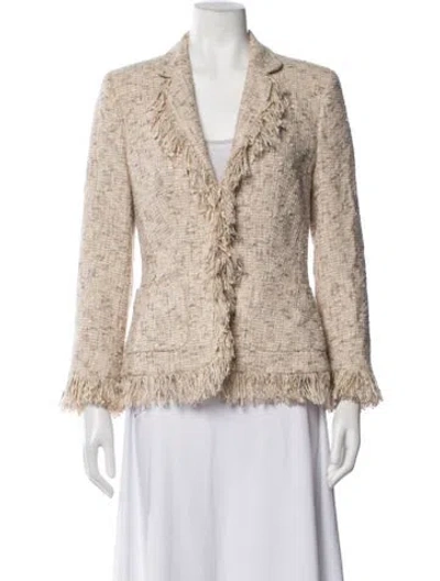 Pre-owned Escada Tweed Pattern Blazer In Neutrals