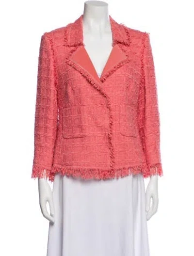 Pre-owned Escada Tweed Pattern Blazer In Pink