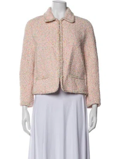 Pre-owned Escada Tweed Pattern Blazer In Pink