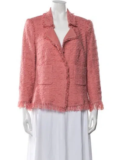 Pre-owned Escada Tweed Pattern Blazer In Pink