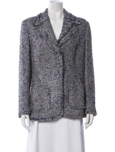Pre-owned Escada Tweed Pattern Blazer In Purple