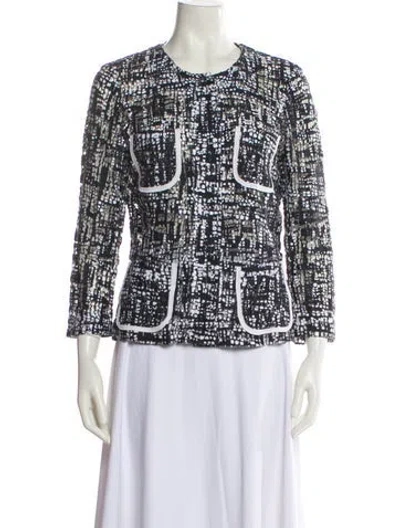 Pre-owned Escada Tweed Pattern Evening Jacket In Black