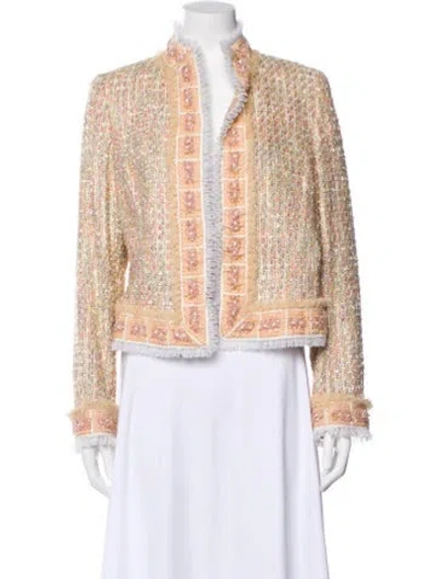 Pre-owned Escada Tweed Pattern Evening Jacket In Neutral