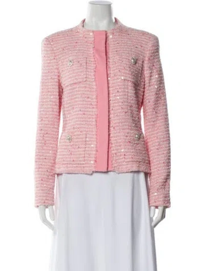 Pre-owned Escada Tweed Pattern Evening Jacket In Pink