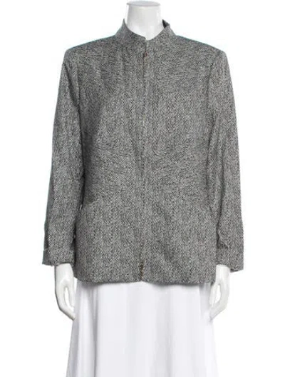 Pre-owned Escada Tweed Pattern Jacket In Black