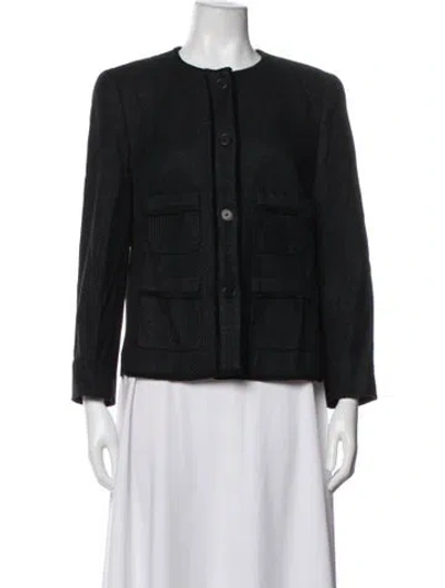 Pre-owned Escada Tweed Pattern Jacket In Black