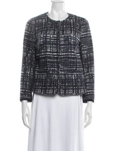 Pre-owned Escada Tweed Pattern Jacket In Blue