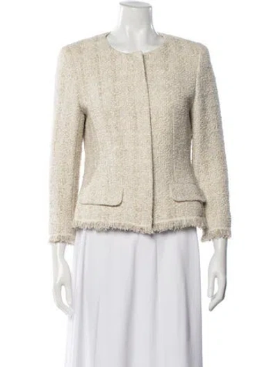 Pre-owned Escada Tweed Pattern Jacket In Neutrals
