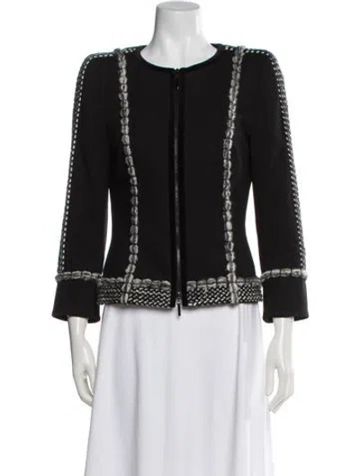 Pre-owned Escada Tweed Pattern Jacket W/ Tags In Black