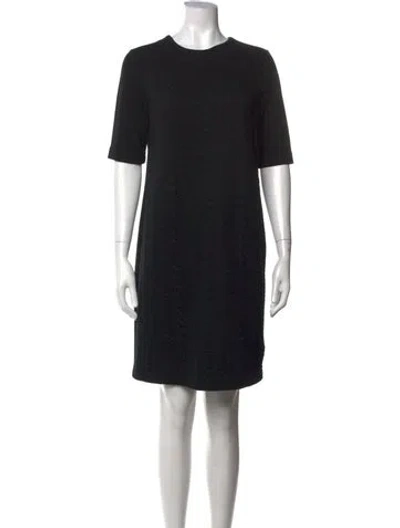 Pre-owned Escada Tweed Pattern Knee-length Dress In Black