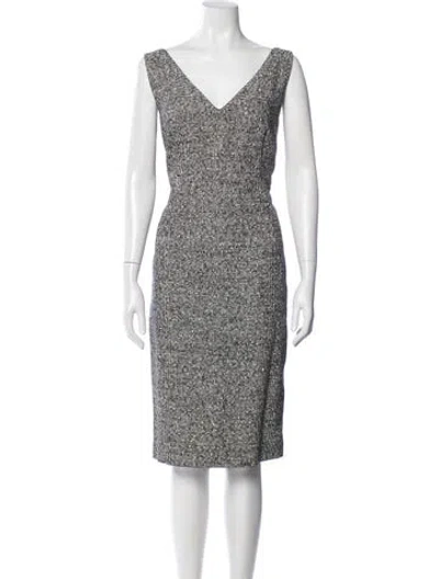 Pre-owned Escada Tweed Pattern Knee-length Dress In Multi