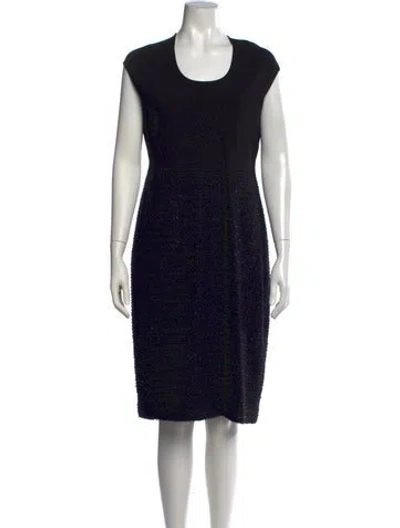 Pre-owned Escada Tweed Pattern Knee-length Dress In Multi