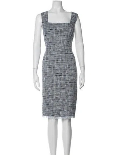 Pre-owned Escada Tweed Pattern Knee-length Dress In Multi
