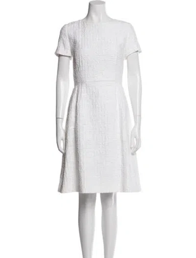 Pre-owned Escada Tweed Pattern Knee-length Dress In Neutrals