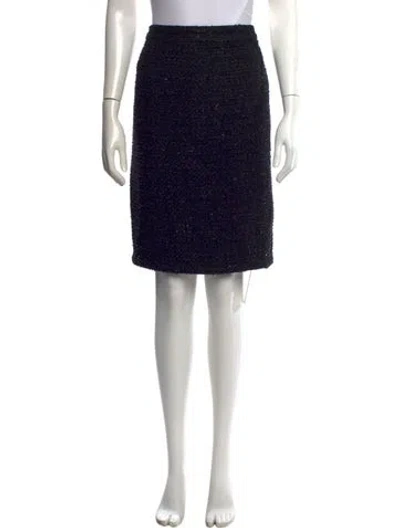 Pre-owned Escada Tweed Pattern Knee-length Skirt In Black