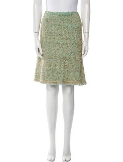 Pre-owned Escada Tweed Pattern Knee-length Skirt In Blue