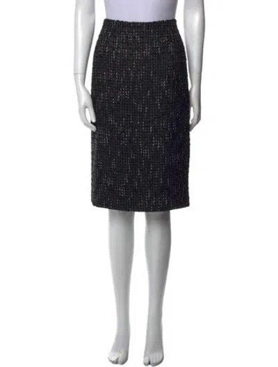 Pre-owned Escada Tweed Pattern Knee-length Skirt In Blue