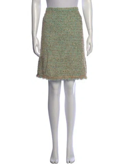 Pre-owned Escada Tweed Pattern Knee-length Skirt In Blue