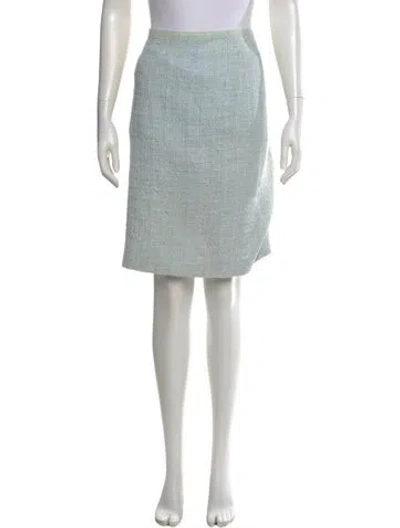 Pre-owned Escada Tweed Pattern Knee-length Skirt In Blue