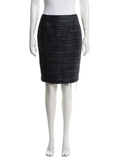 Pre-owned Escada Tweed Pattern Knee-length Skirt In Blue