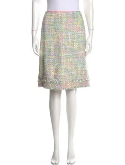 Pre-owned Escada Tweed Pattern Knee-length Skirt In Multi