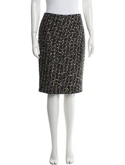 Pre-owned Escada Tweed Pattern Knee-length Skirt In Multi
