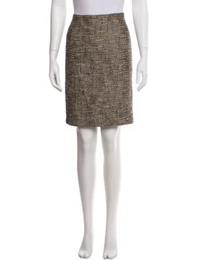 Pre-owned Escada Tweed Pattern Knee-length Skirt In Neutral