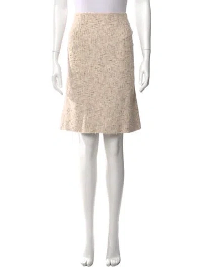 Pre-owned Escada Tweed Pattern Knee-length Skirt In Neutral