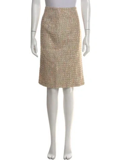 Pre-owned Escada Tweed Pattern Knee-length Skirt In Neutral