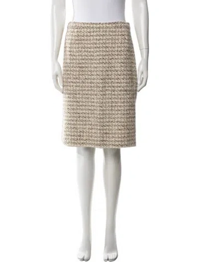 Pre-owned Escada Tweed Pattern Knee-length Skirt In Neutrals