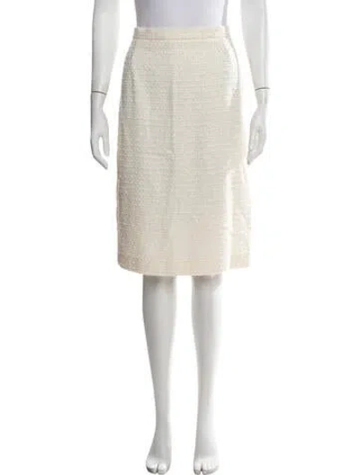 Pre-owned Escada Tweed Pattern Knee-length Skirt In Neutrals