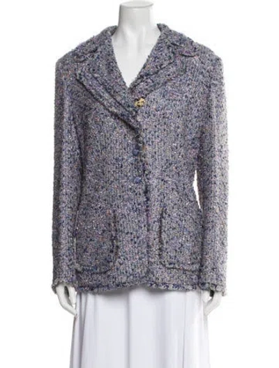 Pre-owned Escada Tweed Pattern Knee-length Skirt In Purple