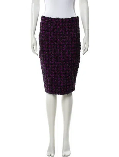 Pre-owned Escada Tweed Pattern Knee-length Skirt In Purple
