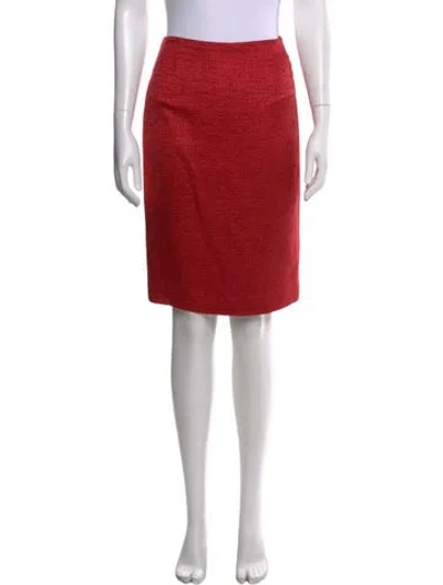 Pre-owned Escada Tweed Pattern Knee-length Skirt In Red