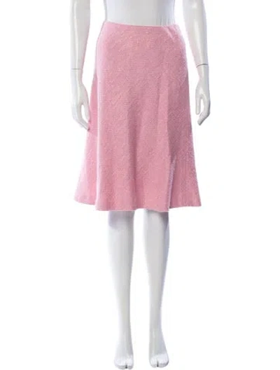 Pre-owned Escada Tweed Pattern Midi Length Skirt In Pink