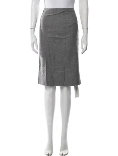 Pre-owned Escada Tweed Pattern Midi Length Skirt In White