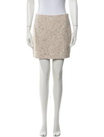Pre-owned Escada Tweed Pattern Mini Skirt In Neutrals