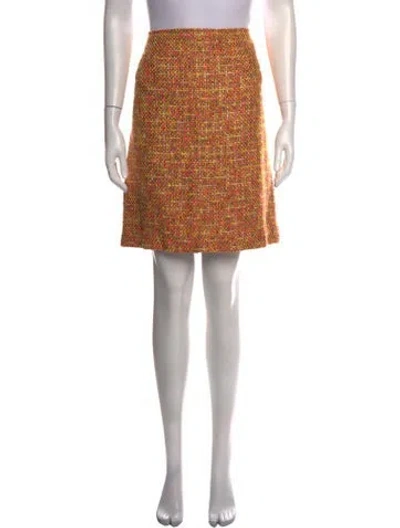 Pre-owned Escada Tweed Pattern Mini Skirt In Pink