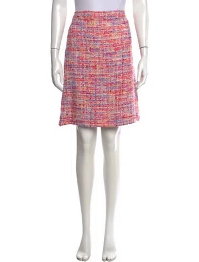 Pre-owned Escada Tweed Pattern Mini Skirt In Pink